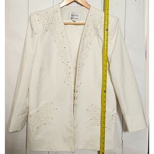 Ivory Nolan Miller Dynasty collection Sz. 12 beaded blazer